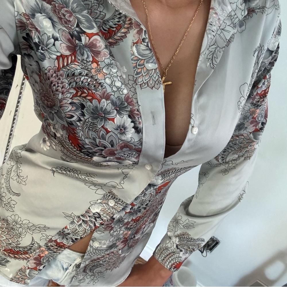 Patterned Fitted Button Up Stuart Lang - image 4